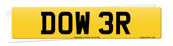 Registration number DOW 3R